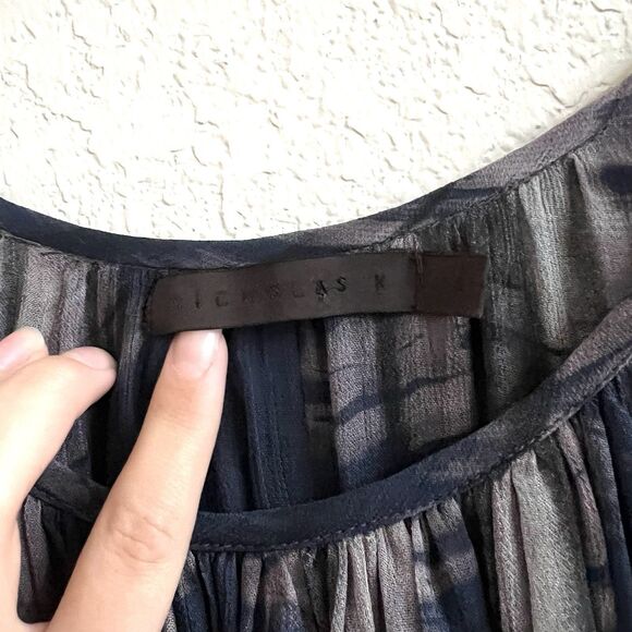 Nicholas K Tie Dye Grunge Fairy Oversized Sleeveless Layered Gauze Dress - Picture 6 of 8